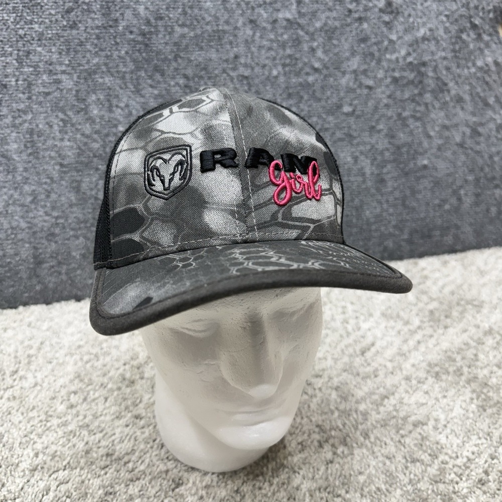 Kryptek‎ Ram Girl Hat Cap Mesh Adjustable Camo Hat Dark And Light Grey W Pink